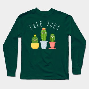 Free Hugs - Cactus design - Succulent Long Sleeve T-Shirt